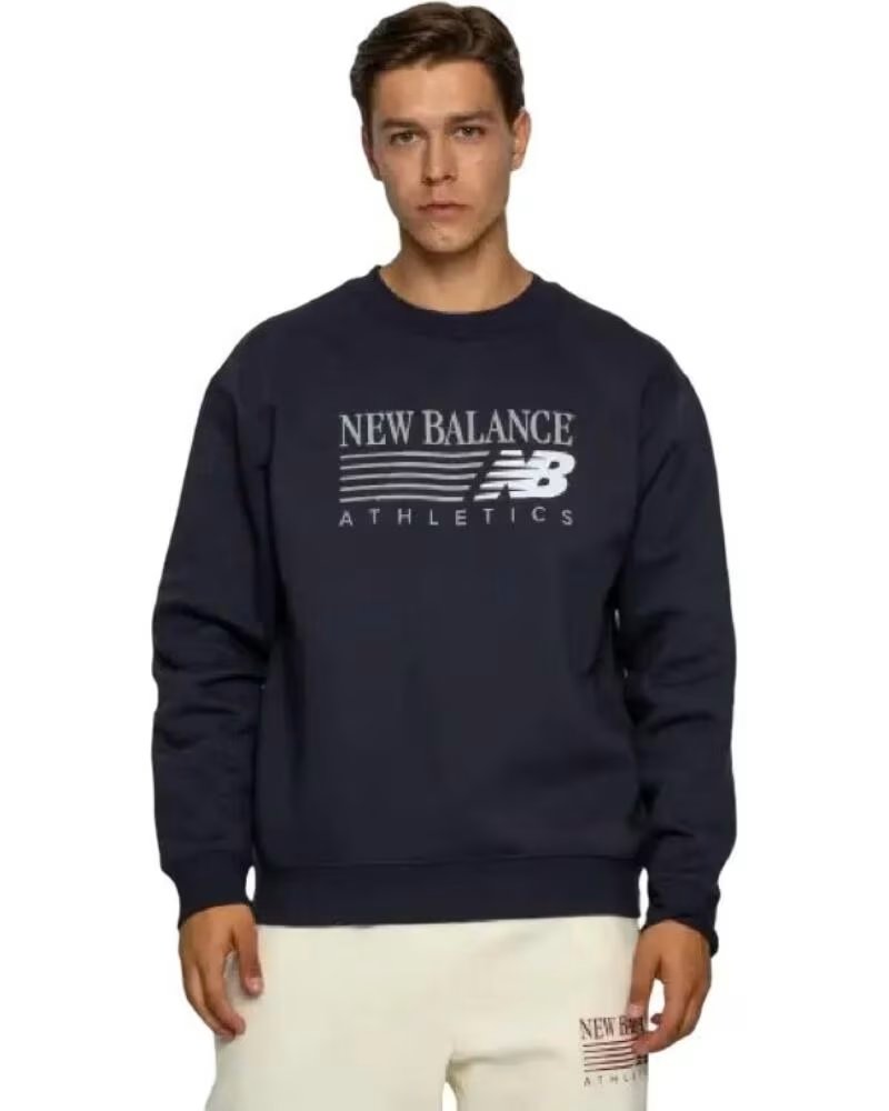 NEW BALANCE Sudadera Hombre Reimagined Graphic Crew Mt62B85K AZUL MARINO