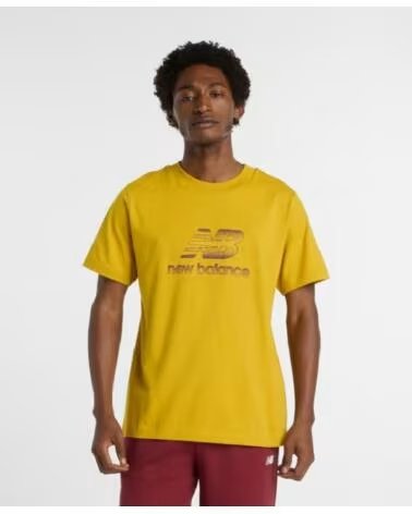 NEW BALANCE T-SHIRT MANGA CURTA SPORT ESSENTIALS SPECKLE LOGO MT53502 BQG AMARELO CORTA