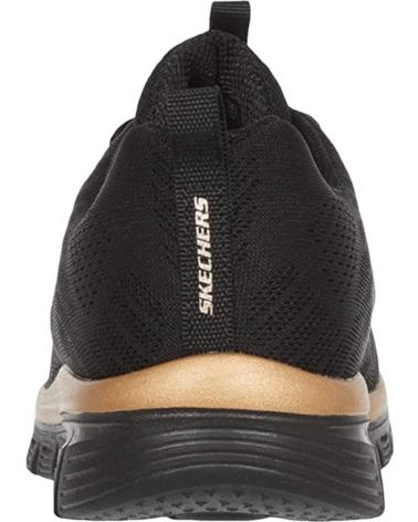 SKECHERS ZAPATILLAS GET CONNECTED DORADO 12615-BKRG CASUAL MUJE NEGRO