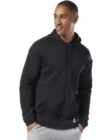 REEBOK SWEATSHIRT WOR FLEECE FZ HOOD EC0900 NEGRO