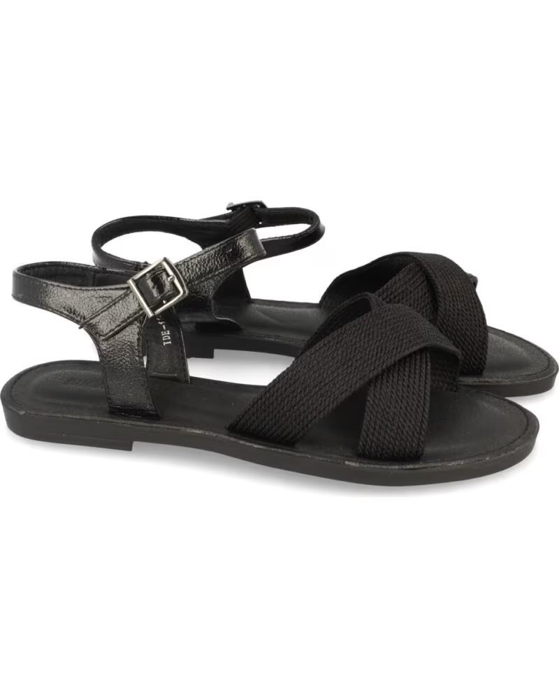 SPORT3PUNTO0 1DE-1154 SANDALIAS PLANAS DE PIEL NEGRA CON TIRAS CRUZADAS VARIOS COLORES