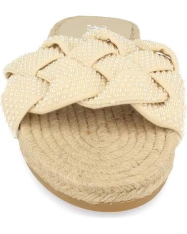 SPORT3PUNTO0 2S31 SANDALIAS PLANAS BEIGE CON LAZO TRENZADO DE PERLAS VARIOS COLORES