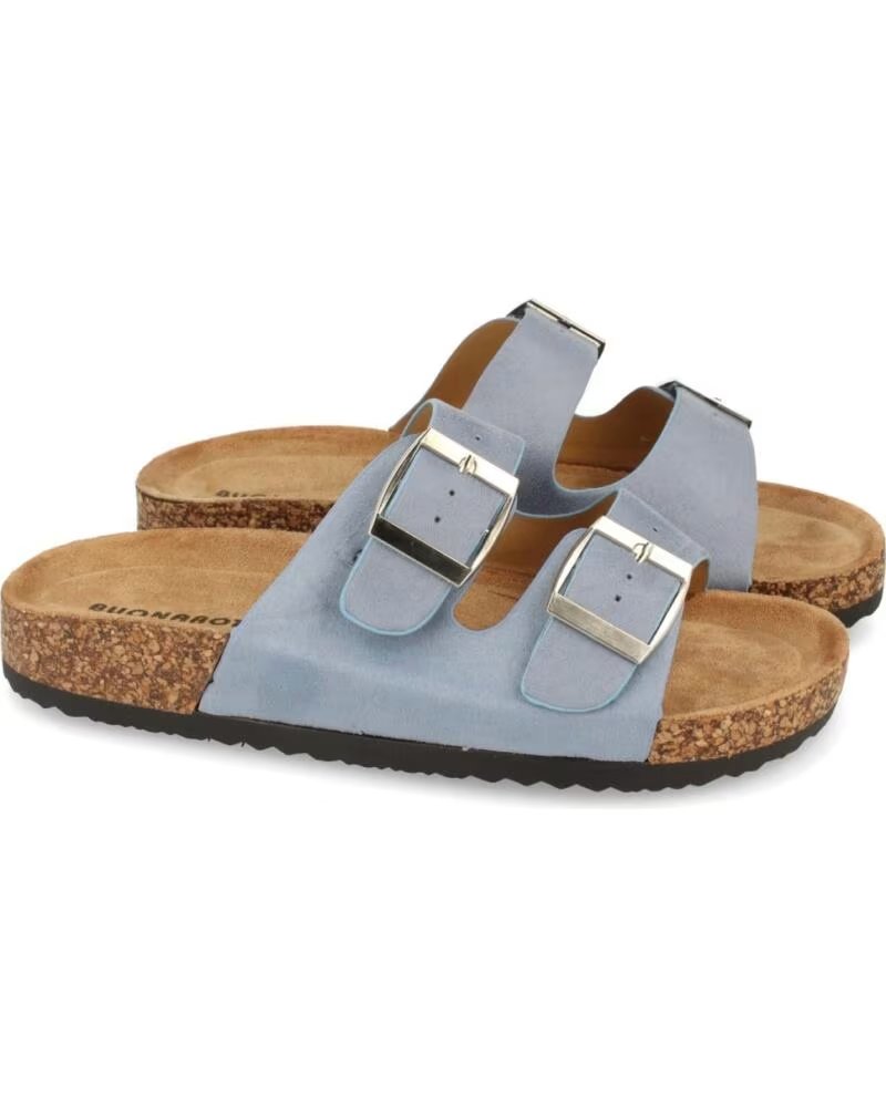 SPORT3PUNTO0 1AY-1056 SANDALIAS PLANAS DE DOBLE HEBILLA EN AZUL VARIOS COLORES