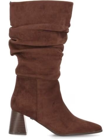 BOTAS ALTAS SPORT3PUNTO0 A-6017 CAFÉ DE ANTE SINTÉTICO CON TACÓN ANCHO VARIOS COLORES