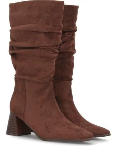 SPORT3PUNTO0 A-6017 CAFÉ OVERKNEE-STIEFEL AUS SYNTHETISCHEM WILDLEDER MIT BREITEM ABSATZ VARIOS COLORES
