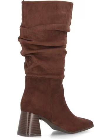 BOTAS ALTAS SPORT3PUNTO0 A-6017 CAFÉ DE ANTE SINTÉTICO CON TACÓN ANCHO VARIOS COLORES