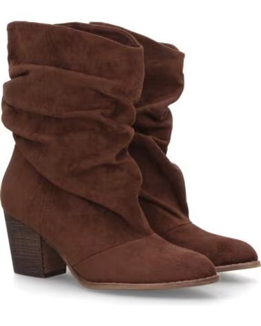 SPORT3PUNTO0 DAMEN STIEFELETTEN MIT ABSATZ IN VELOURSLEDER-OPTIK MODELL A-6026 BRAUN VARIOS COLORES