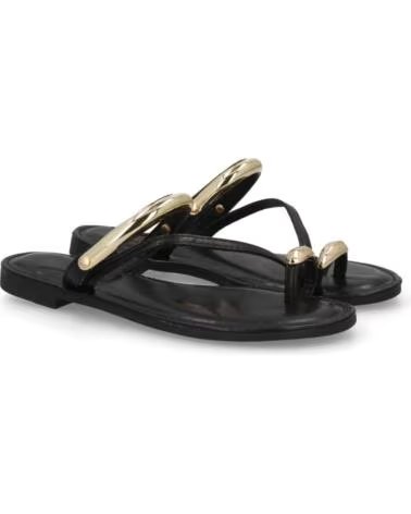 SPORT3PUNTO0 RH66 FLACHE ZEHENTRENNER-SANDALE IN SCHWARZ MIT GOLDENEN DETAILS VARIOS COLORES