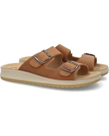 SPORT3PUNTO0 6542 ORANGE FLACHE LEDERSANDALEN MIT SCHNALLEN VARIOS COLORES