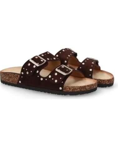 SPORT3PUNTO0 TF5063 DAMEN SANDALEN BRAUN MIT NIETEN UND SCHNALLEN VARIOS COLORES