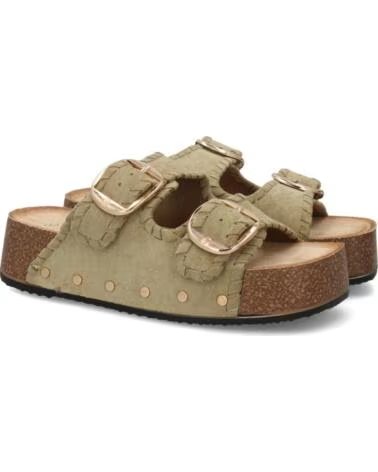 SPORT3PUNTO0 W93 FLACHE SANDALEN GRÜN MIT SCHNALLEN UND PLATEAU VARIOS COLORES