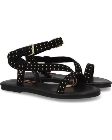 SPORT3PUNTO0 LT33-78 SANDALI PIATTI CON BORCHIE E LISTINI INCROCIATI IN NERO VARIOS COLORES
