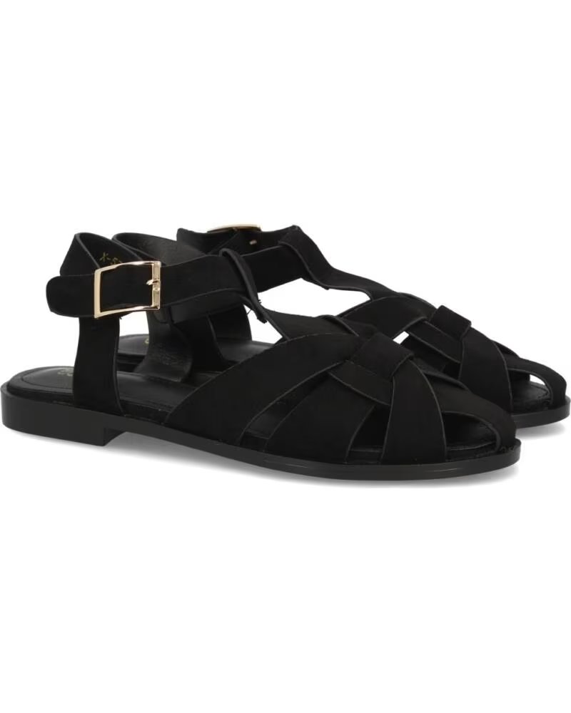 SPORT3PUNTO0 X-5731 FLACHE LEDERSANDALEN SCHWARZ VARIOS COLORES