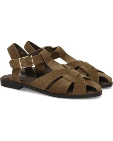 SPORT3PUNTO0 X-5731 FLACHE WILDLEDERSANDALE IN GRÜN VARIOS COLORES