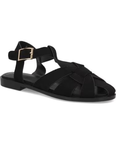 SPORT3PUNTO0 X-5731 FLACHE LEDERSANDALEN SCHWARZ VARIOS COLORES