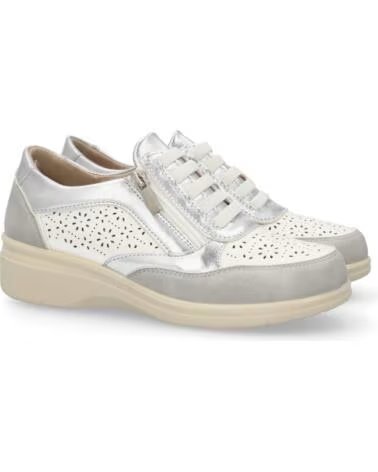 SPORT3PUNTO0 H6065 BASKETS CASUAL EN CUIR ARGENTÉ VARIOS COLORES