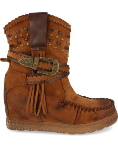 SPORT3PUNTO0 9706 CAMEL WILDLEDER STIEFELETTEN MIT FRANSEN UND SCHNALLEN VARIOS COLORES