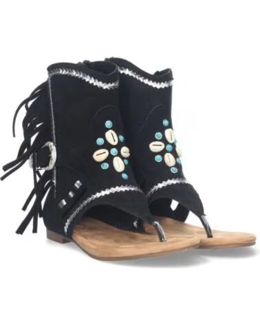SPORT3PUNTO0 STIEFELETTEN-SANDALEN JH-168 SCHWARZ FRANSEN PERLEN VARIOS COLORES