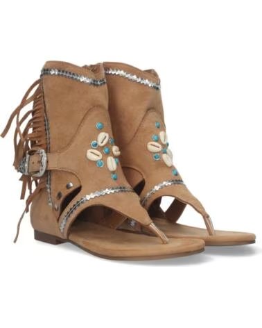 SPORT3PUNTO0 JH-168 STIEFELSANDALEN AUS WILDLEDERIMITAT MIT FRANSEN UND PERLEN VARIOS COLORES