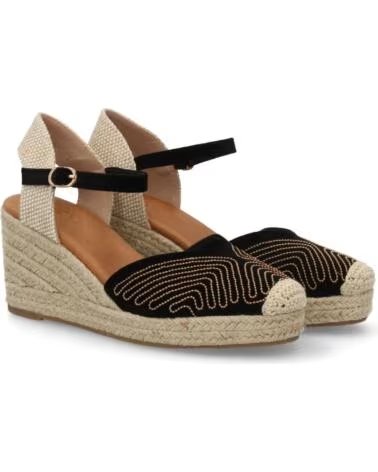 SPORT3PUNTO0 MT-130 KEILABSATZ ESPADRILLE BESTICKT SCHWARZ VARIOS COLORES