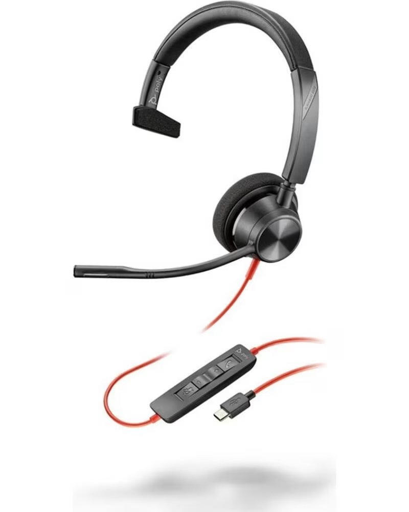 POLY AURICULARES MONOAURALES BLACKWIRE 3310 USB-C