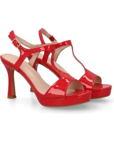 SPORT3PUNTO0 W18-202 HIGH-HEEL-SANDALEN MIT PLATEAU UND T-RIEMEN IN ROT VARIOS COLORES