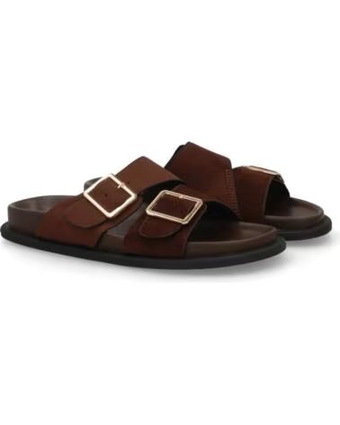 SPORT3PUNTO0 OH-571 BRAUNE WILDLEDERSANDALEN MIT SCHNALLEN VARIOS COLORES