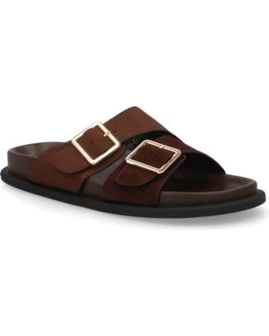 SPORT3PUNTO0 OH-571 BRAUNE WILDLEDERSANDALEN MIT SCHNALLEN VARIOS COLORES