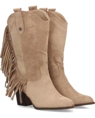 SPORT3PUNTO0 A-5454 STIVALI TEXANI IN CAMOSCIO SINTETICO CON FRANGE BEIGE VARIOS COLORES