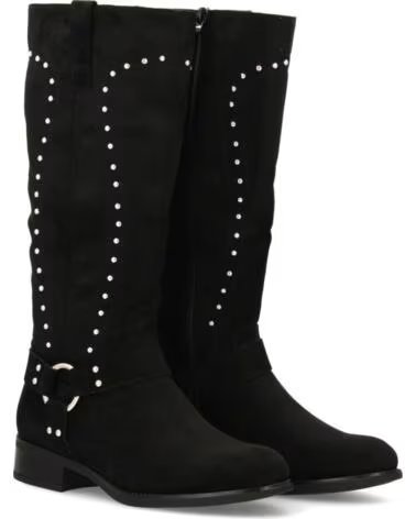 SPORT3PUNTO0 9262 SCHWARZE OVERKNEES-STIEFEL AUS WILDLEDERIMITAT MIT NIETEN VARIOS COLORES