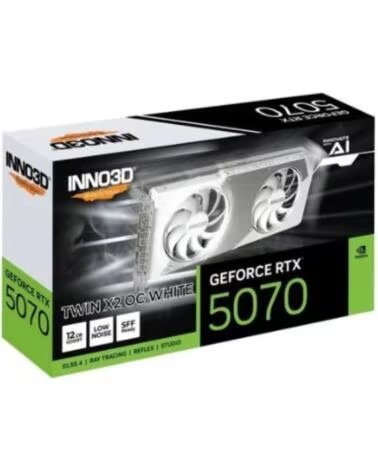 INNO3D Tarjeta grafica rtx 5070 twin x2 oc white 12gb gddr7 - 3x dp - 1x hdmi