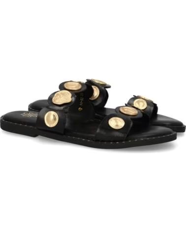 SPORT3PUNTO0 AA-32 FLACHE SCHWARZE SANDALEN MIT GOLDENEN DETAILS VARIOS COLORES