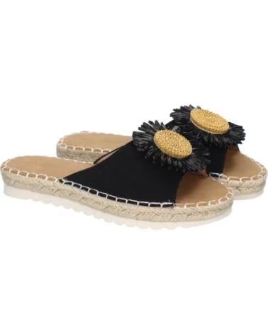SPORT3PUNTO0 FB-5198 SCHWARZE FLACHE SANDALEN MIT BLUMEN VARIOS COLORES