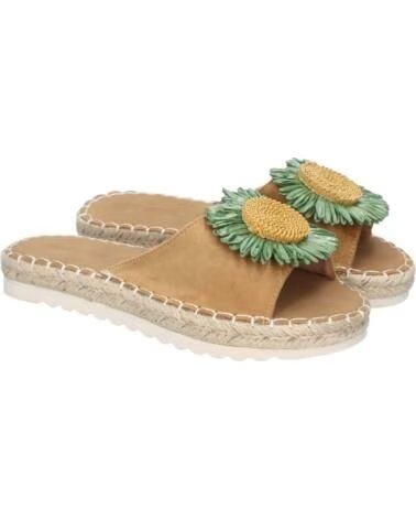 SPORT3PUNTO0 FB-5198-VERDE FLACHE SANDALEN MIT BLUMENVERZIERUNG VARIOS COLORES