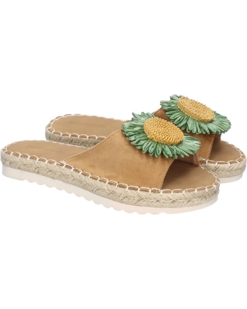 SPORT3PUNTO0 FB-5198-VERDE FLACHE SANDALEN MIT BLUMENVERZIERUNG VARIOS COLORES