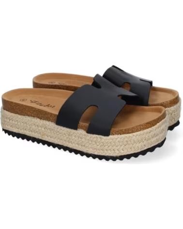 SPORT3PUNTO0 M-288 FLACHE SANDALEN MIT PLATEAU UND SCHWARZEN RIEMEN VARIOS COLORES