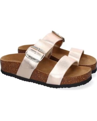 SPORT3PUNTO0 M-282 CHAMPAGNER FLACHE SANDALEN MIT ZWEI SCHNALLEN VARIOS COLORES