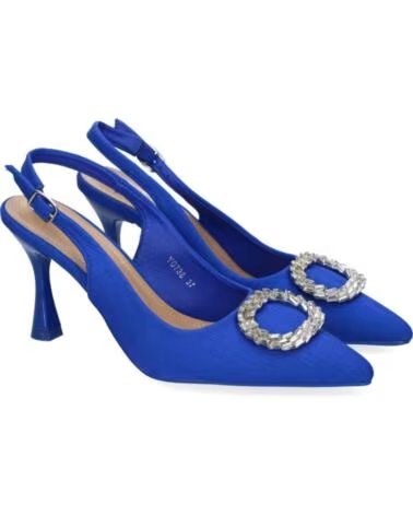 SPORT3PUNTO0 YG738 SLINGBACK PUMPS BLAU MIT STRASS-SCHNALLE VARIOS COLORES