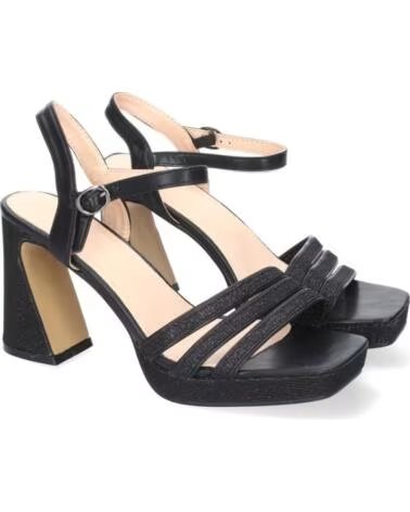 SPORT3PUNTO0 W18-55 SANDALO CON TACCO E PLATFORM A FASCE NERE VARIOS COLORES