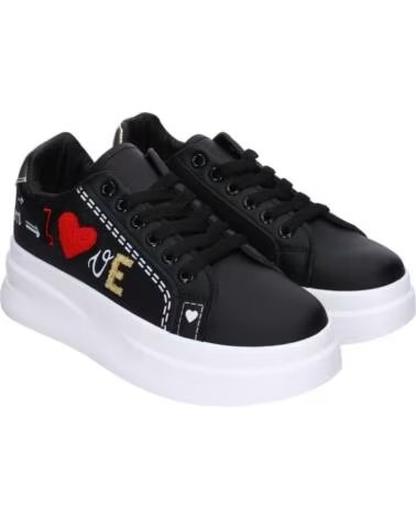 SPORT3PUNTO0 LHD-115 SNEAKERS NERE CON DETTAGLI CUORE E PLATFORM VARIOS COLORES
