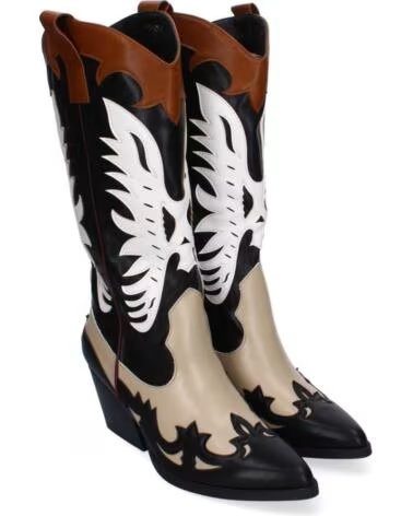 SPORT3PUNTO0 STIVALI COWBOY ALTI MODELLO JH24-25 MULTICOLORE CON RICAMI E TACCO LARGO VARIOS COLORES
