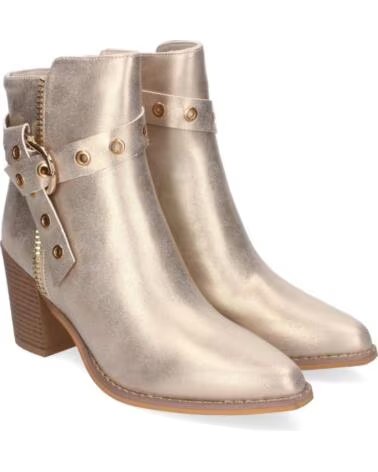 BOTTINES À TALONS SPORT3PUNTO0 F6697 EN OR AVEC BOUCLE ET FERMETURE ÉCLAIR VARIOS COLORES