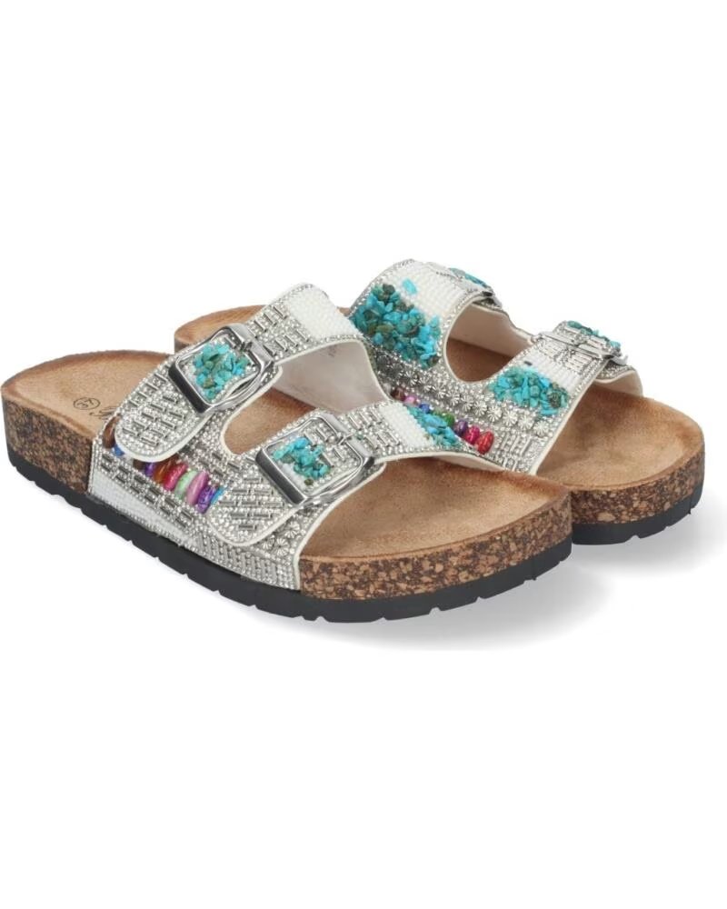 SPORT3PUNTO0 XG-2P202-PLATA FLACHE SANDALEN DAMEN VARIOS COLORES