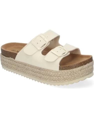SPORT3PUNTO0 M-239 BEIGE PLATEAU-SANDALEN MIT SCHNALLEN VARIOS COLORES