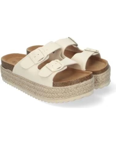 SPORT3PUNTO0 M-239 BEIGE PLATEAU-SANDALEN MIT SCHNALLEN VARIOS COLORES