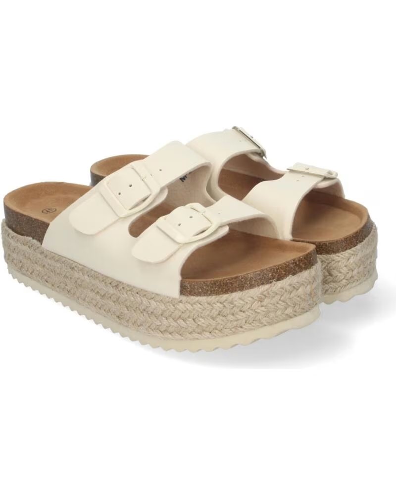 SPORT3PUNTO0 M-239 BEIGE PLATEAU-SANDALEN MIT SCHNALLEN VARIOS COLORES