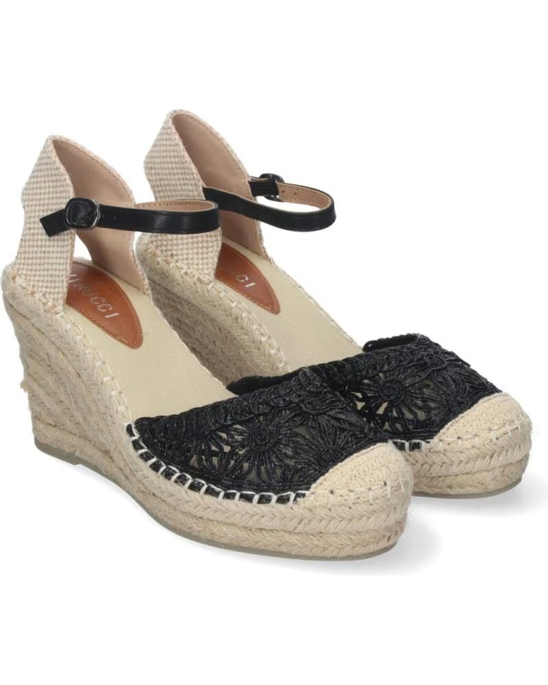 SPORT3PUNTO0 VRA-851 KEILSANDALEN ESPARTO SCHWARZ VARIOS COLORES