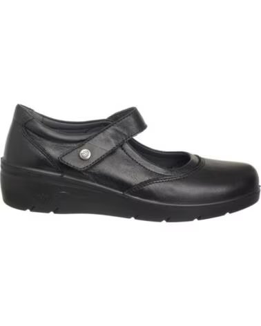 DAMEN-LEDERHALBSCHUHE MIT KLETTVERSCHLUSS VON LAURA AZAÑA IN SCHWARZ NEGRO