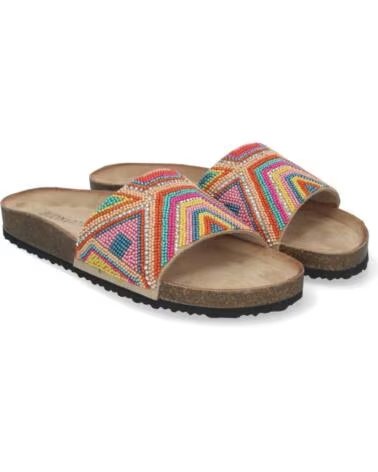 SPORT3PUNTO0 AY-3061 FLACHE MEHRFARBIGE SANDALEN MIT PERLEN VARIOS COLORES