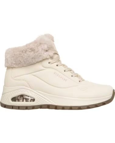 SKECHERS FLACHE STIEFELETTEN UNO RUGGED ARCTIC AVENUE BEIGE